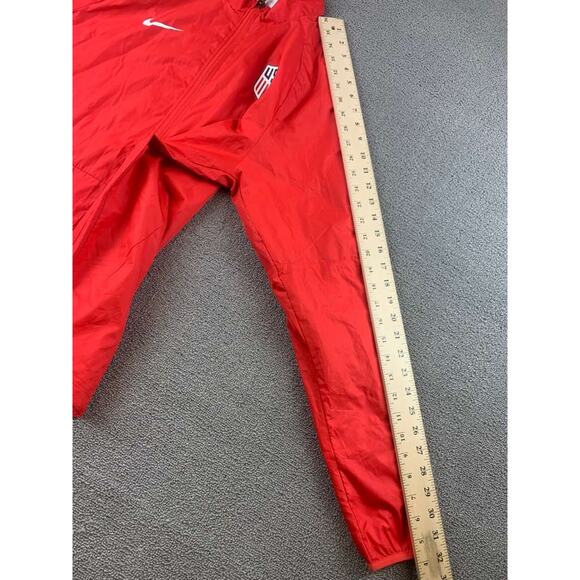Nike Soccer Jacket Men's M Red Full Zip Mesh Lined Team USA Crest Logo Swoosh - Picture 8 of 11